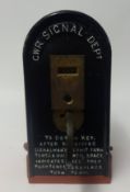 GWR signalman's permit turn box with key, height 28cm.