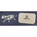 Swarovski Crystal Glass, Silver Crystal, lioness, boxed.