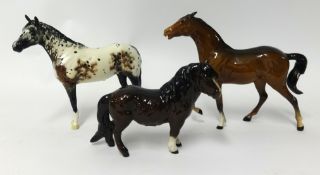Royal Doulton race horse, Appaloosa horse an another, 20cm (3)