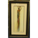 Valerie Deluias, 20th Century, set of three African prints, 33cm x 12cm