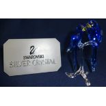 Swarovski Crystal Glass, pair of blue Mcaws