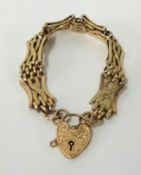 A 9ct gold bracelet with locket, approx 14.80gms.