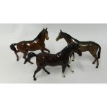 Two Beswick race horse an another unmarked (3) tallest 22cm.