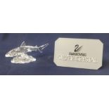 Swarovski Crystal Glass, Silver Crystal, shark, boxed.