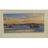 Steven Townsend, a pair of signed limited edition prints winter scenes, the largest 19cm x 39cm