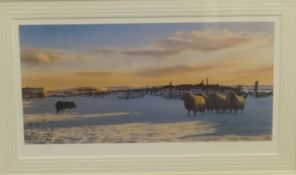 Steven Townsend, a pair of signed limited edition prints winter scenes, the largest 19cm x 39cm