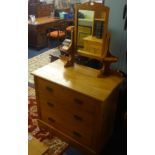 Satin walnut dressing table.