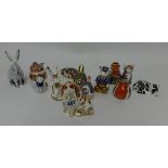 Royal Crown Derby, a collection of fourteen animal paperweights mainly with gold stoppers