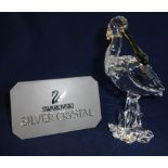 Swarovski Crystal Glass, Spoonbill with Smokey Bill