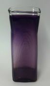 Whitefriars, a square form purple glass vase, height 29cm