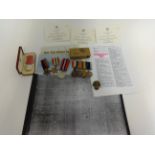 Great War and WWII medals awarded to father and son, 'SPORNE' Royal Navy,l comprising four WWI