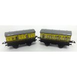 A pair of rare post-war Hornby Gauge 0 No.1 passenger coaches GW (1947-49), No.1 coach (good) and