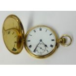 An 18ct full hunter pocket watch, approx 42.4gms.