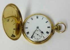 An 18ct full hunter pocket watch, approx 42.4gms.