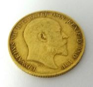 An Edward VII 1902 half sovereign.