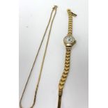 Corvette, a 9ct gold ladies wristwatch and a 9ct gold necklace (16.50gms).