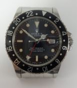 Rolex GMT Master, a rare 1986 gents stainless steel wristwatch, chronometer, case No.8914914,