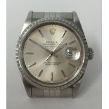 Rolex Datejust, a gents stainless steel wristwatch, Oyster Perpetual, with champagne dial, diamond