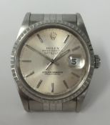 Rolex Datejust, a gents stainless steel wristwatch, Oyster Perpetual, with champagne dial, diamond