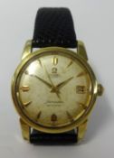 Omega Seamaster, a vintage gents automatic calendar wristwatch, with leather strap.