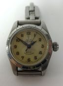 Tudor Oyster Princess, a ladies vintage stainless steel wristwatch, the dial inscribed 'Rotor,
