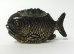 An Edwardian novelty silver fish pin cushion, by S. Mordan and Co, Chester, with scale decoration,