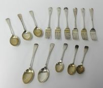 Collection of various Victorian and later flatware, approx 25.22ozs, together with various electro