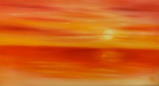 Sue Willis, 'Sunset', signed acrylic on canvas, 2003, 110cm x 53cm