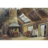 Claude Kitto (Plymouth), watercolour, 'The Forge, Wembury', 32cm x 50cm.