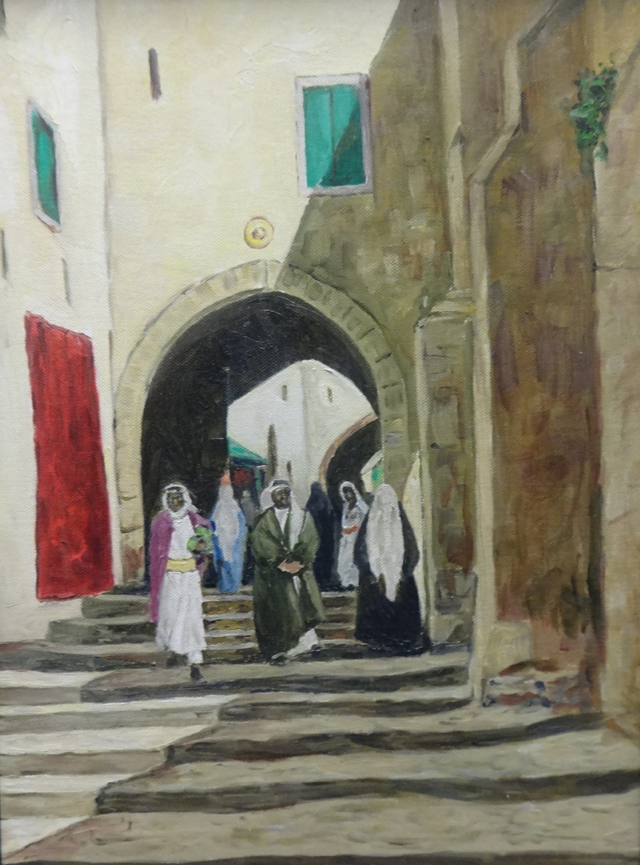 Lennox Manton, three oil on board paintings including 'Old Jerusalem 1998', signed verso, the - Image 2 of 3