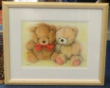 M.Eggleton, signed watercolour 'Two Teddy Bears' 25cm x 35cm