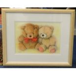 M.Eggleton, signed watercolour 'Two Teddy Bears' 25cm x 35cm