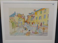 Fred Yates (1922-2008) original signed watercolour 'La Reuche', Key West Editions Gallery label