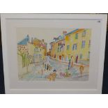 Fred Yates (1922-2008) original signed watercolour 'La Reuche', Key West Editions Gallery label