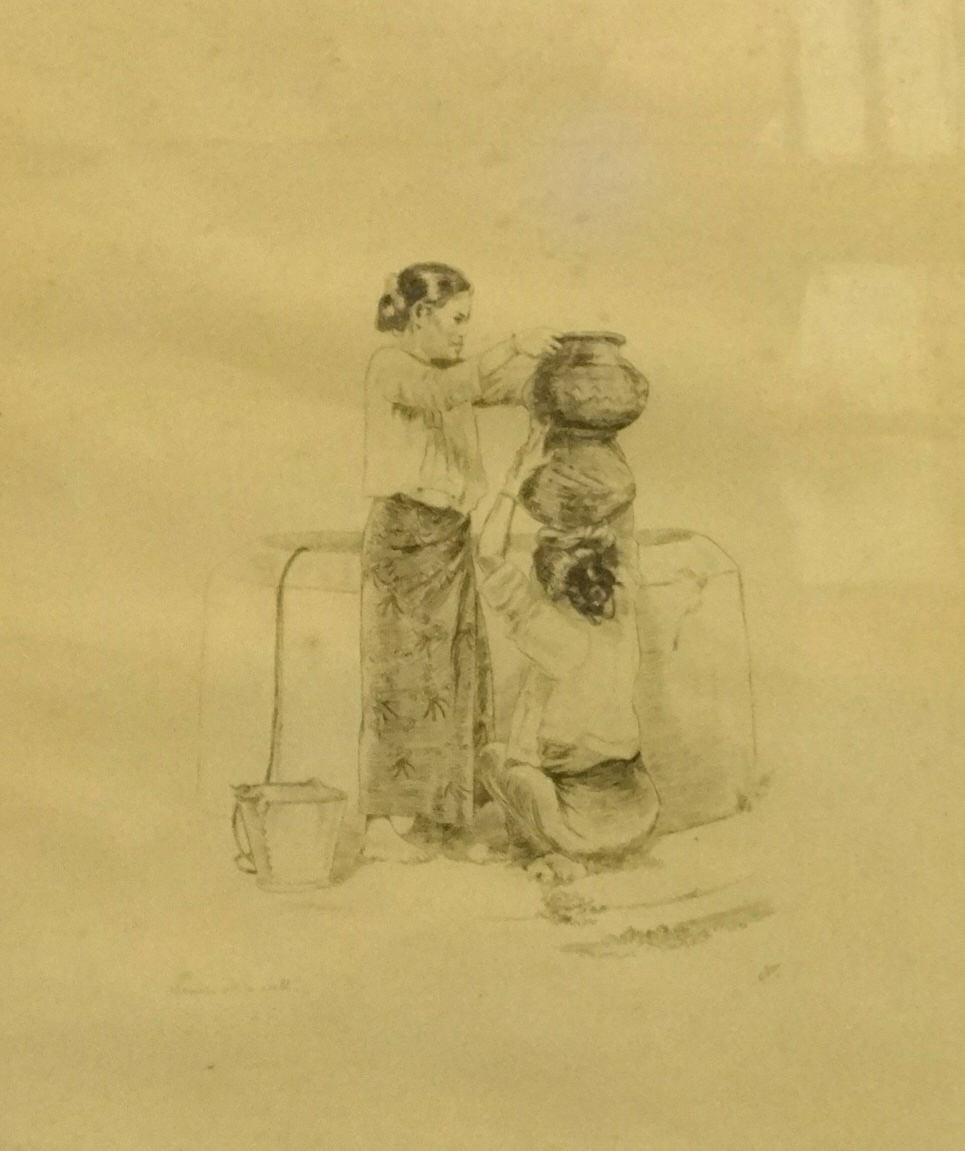 Two Etchings of Burmese people by E.G MacColl, one shaded in pencil, signed/initialled in pencil, 17 - Image 2 of 2