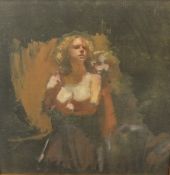 Robert Lenkiewicz (1941-2002) oil on board The Painter with a Women, inscribed verso 'Study/