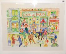 Fred Yates (1922-2008) signed Artist Proof print, number 1/10 'Café de Paris', Key West Editions