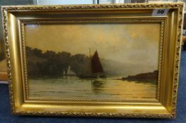 A. Onslow (19/20th Century) a pair, signed oils on board 'View Mountbatten' and 'November Sunset