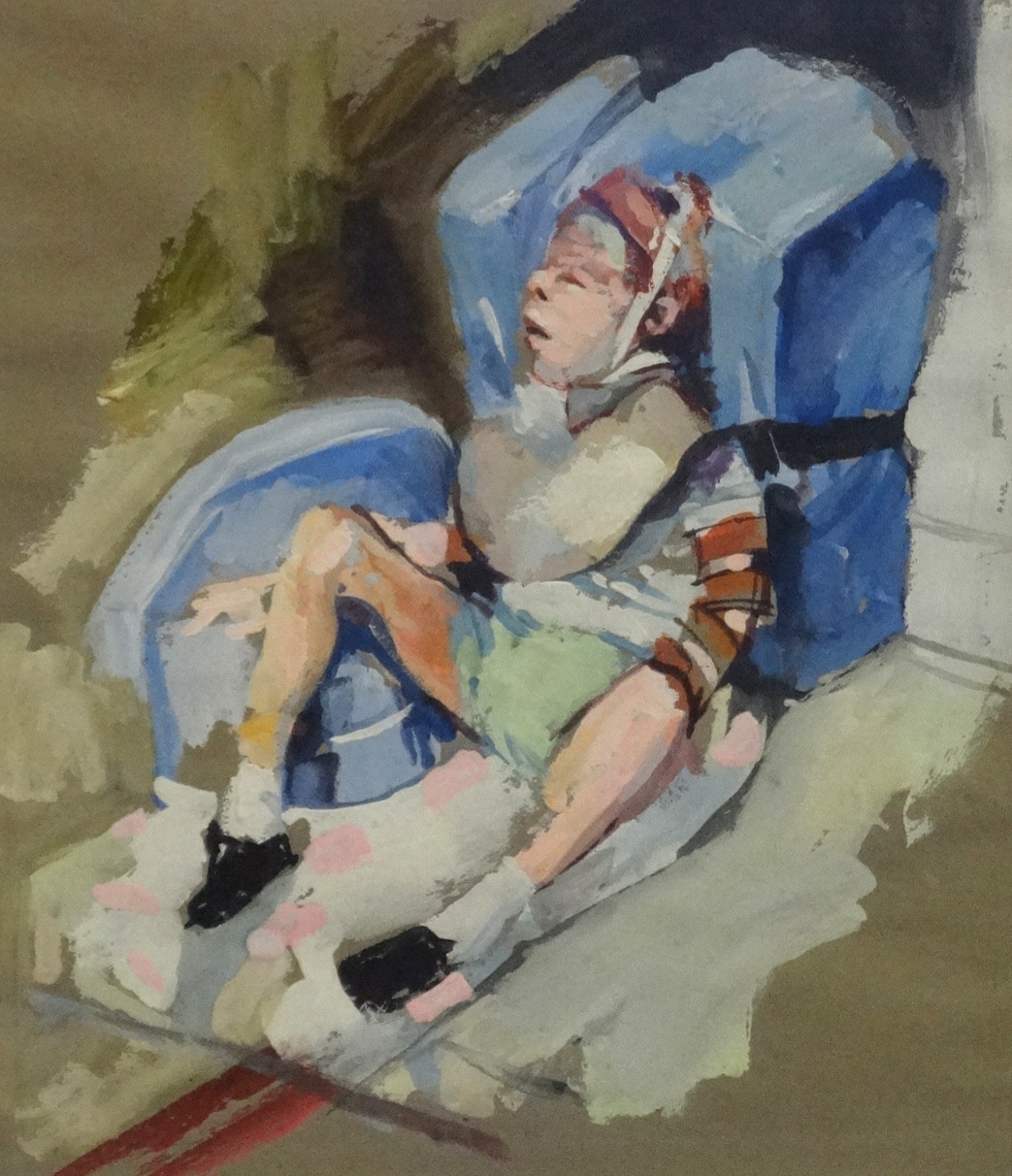 Robert Lenkiewicz (1941-2002), oil Project 3, 'Mental Handicap', circa 1976, not signed.