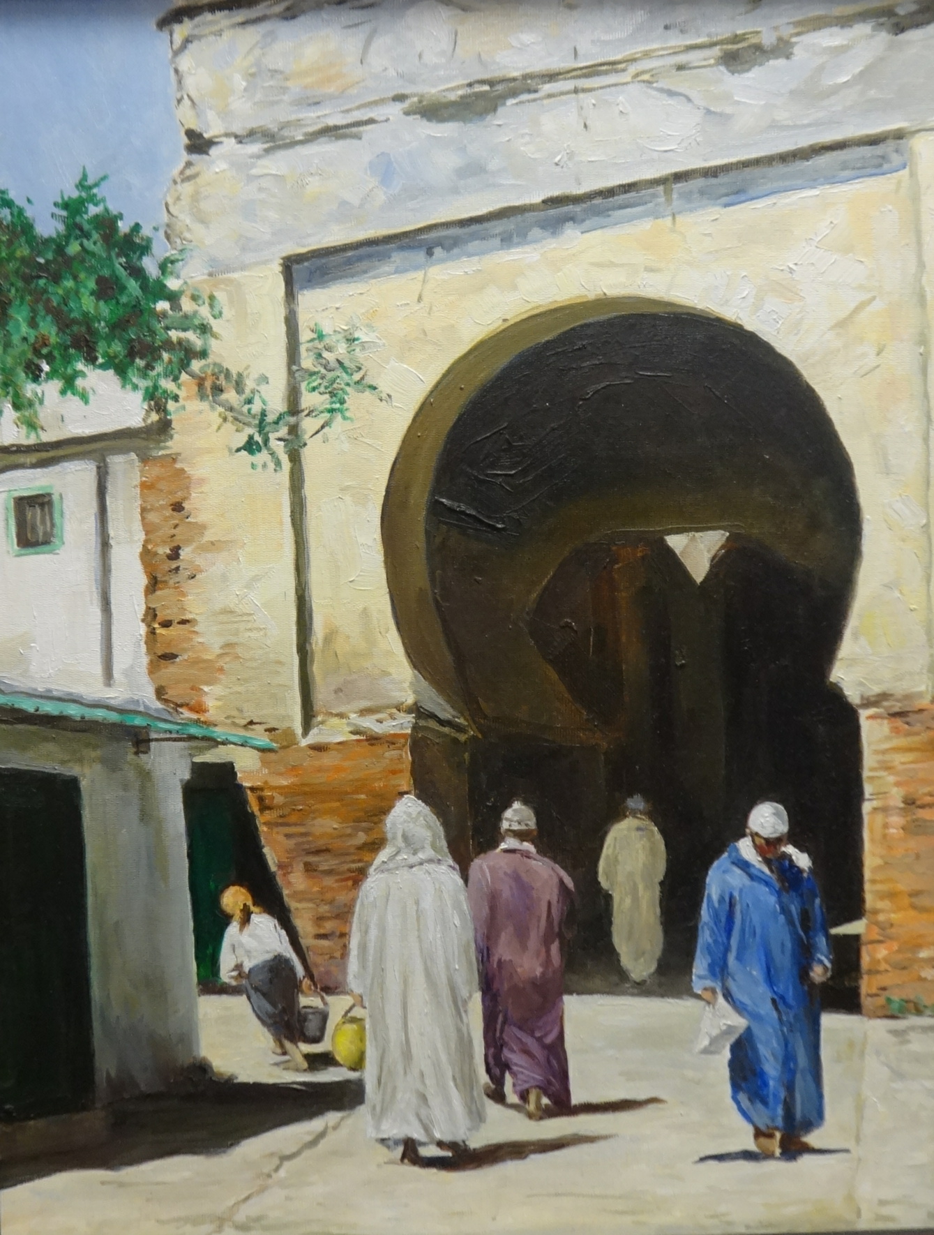 Lennox Manton, two oil on board paintings. 'Old Morocco 1997' signed verso, 48cm x 36cm (2). - Image 2 of 2