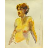 Robert Lenkiewicz (1941-2002) watercolour, 'Study of Pregnant Girl', signed and titled to the