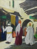 Lennox Manton, three paintings including 'David Street, Jerusalem 1950', signed verso, the largest