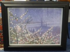 Ralph Spiller 'Cherry Blossom, Loire' signed oil on canvas, 41cm x 58cm