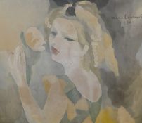 Marie Laurencin (French, 1883-1956), Aquatint, 'Girl with White Fuchsia', 45cm x 54cm, there is a