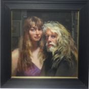 Robert Lenkiewicz (1941-2002), a fine oil on canvas 'Painter with Fiorella', signed twice, titled