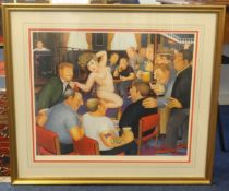 Beryl Cook 'Lunchtime Refreshment', signed, lithograph, limited edition, issued 1988. Beryl's