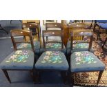 A set of eight 19th century mahogany framed dining chairs.