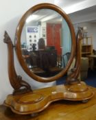 A Victorian mahogany dressing table mirror.