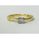 A diamond solitaire ring, circa 2005, set in 18ct yellow gold, stamped 'MS'.