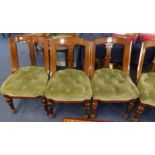 A set of six Victorian mahogany framed dining chairs.